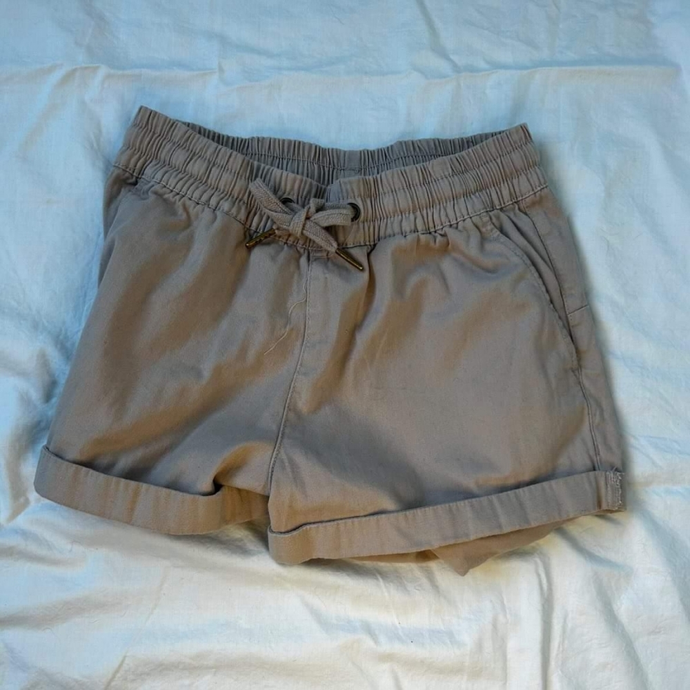 High Waisted Tan Cloth Shorts